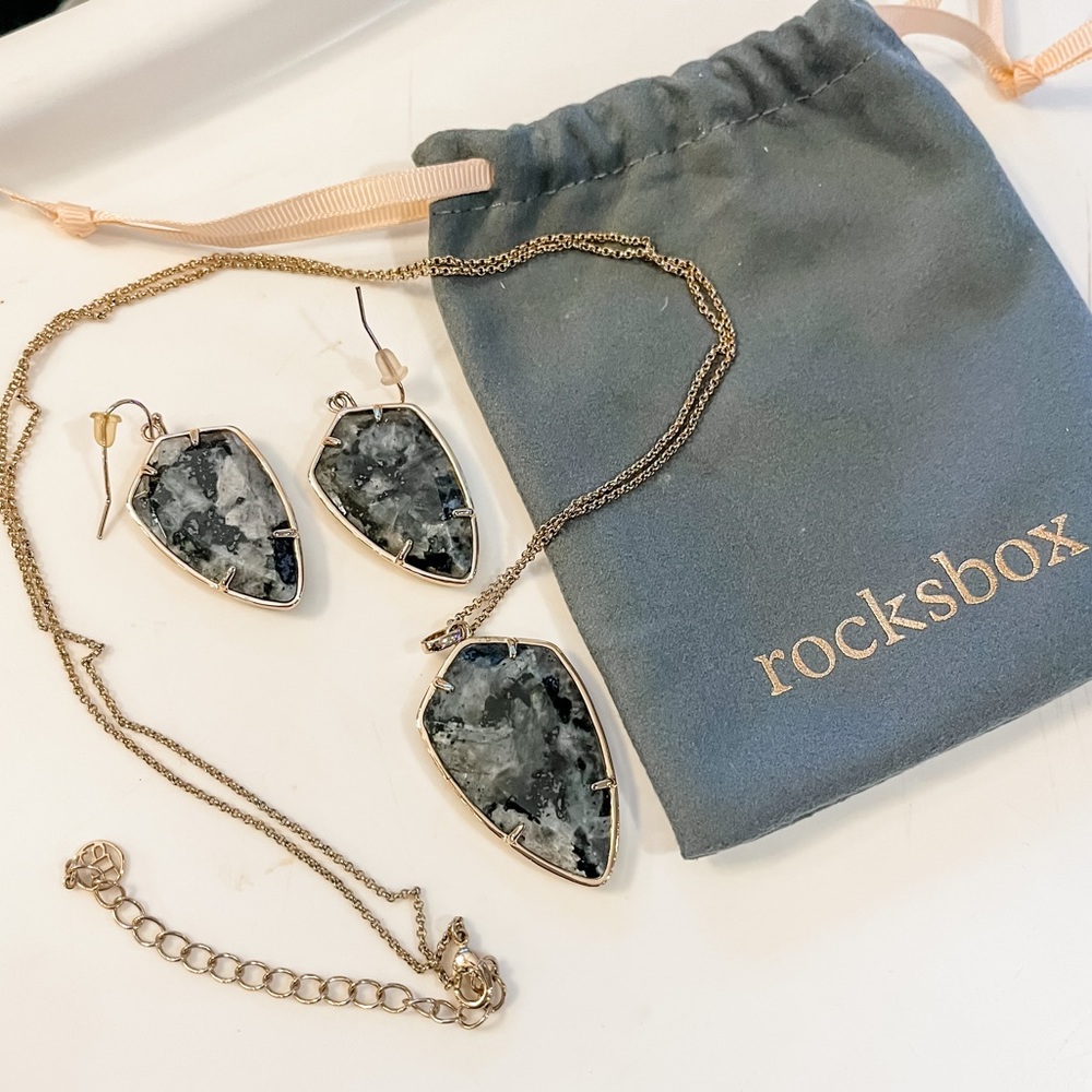 Ava Rose Earrings & Necklace Set